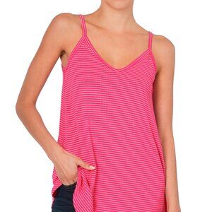 Zenana stripe v-neck spaghetti cami *reversible*